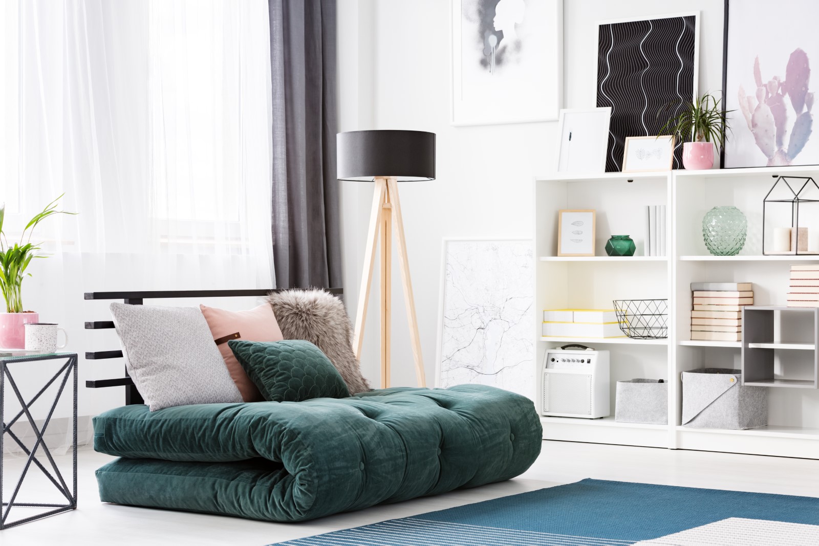 green-futon-in-modern-bedroom-WALF4EV.jpg