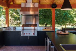 urban bonfire black outdoor kitchen set